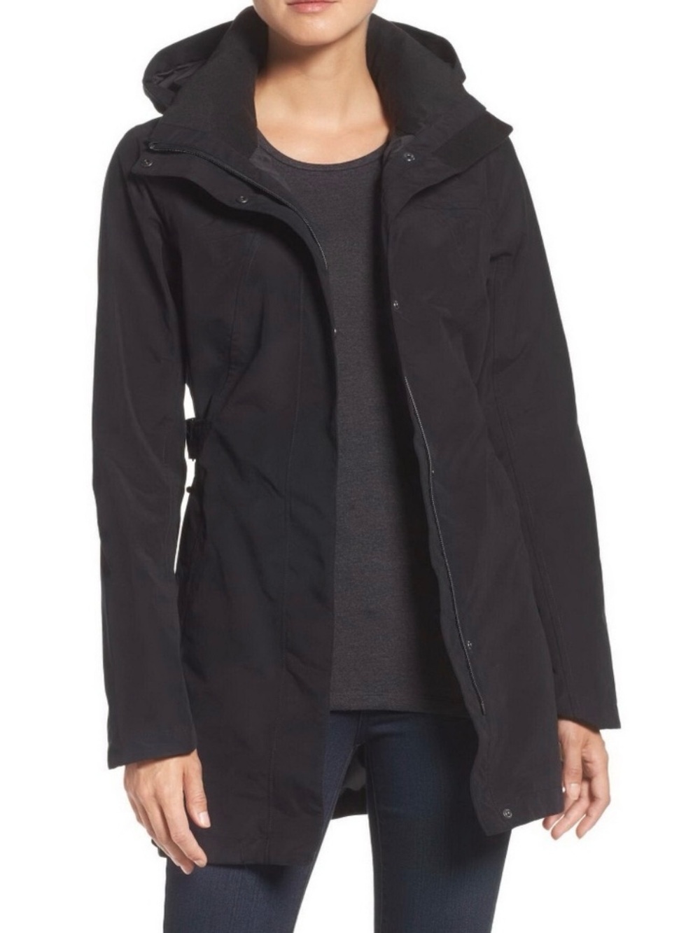 The North Face Women's Black Laney Trench II Waterproof Hooded Jacket